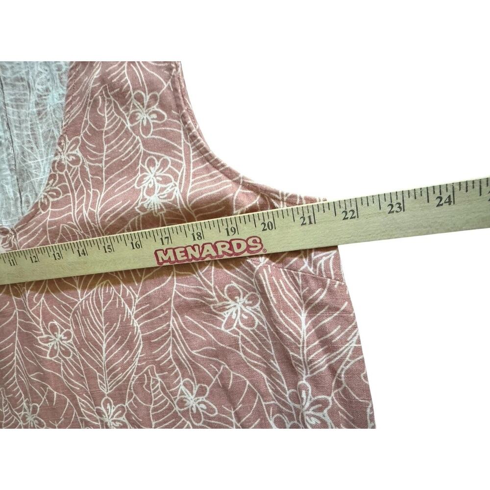 Orvis Linen Knee Length XL Pink Tropical Summer Sleeveless X Large Pockets NEW - Picture 7 of 10